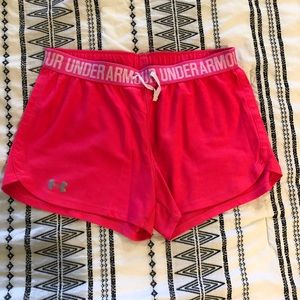 Hot Pink Under Armour shorts